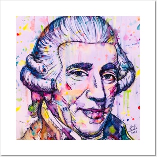 JOSEPH HAYDN watercolor and inks portrait Posters and Art